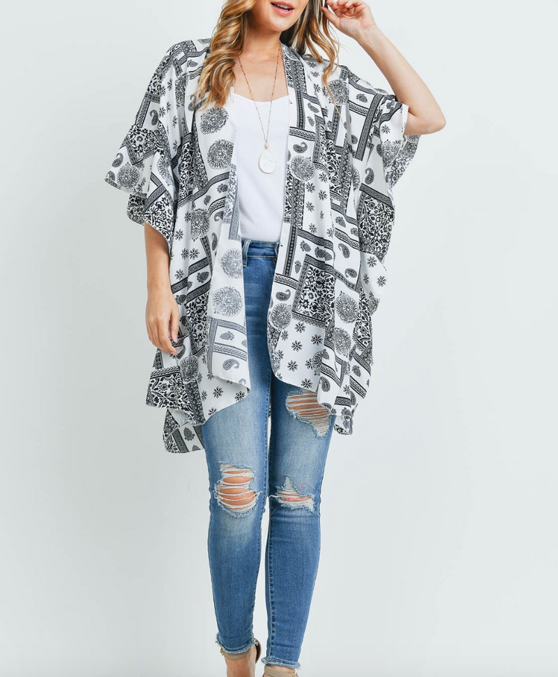 Sahara cover-up in white & black