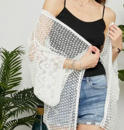 Joshua Crochet Coverup / Cardigan (White)